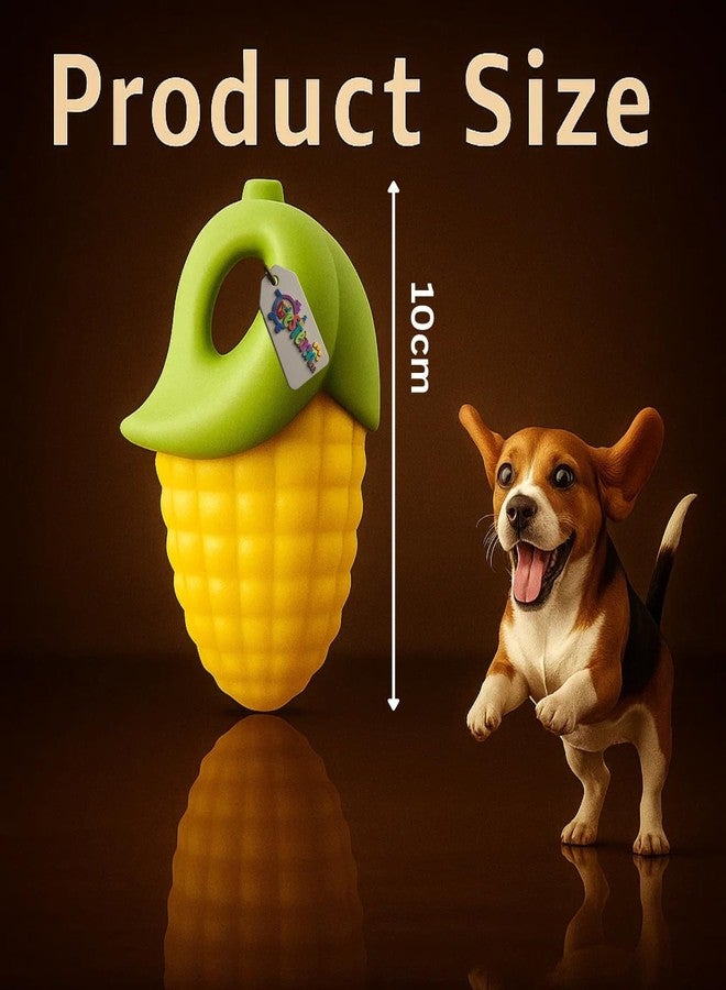 Western Era Corn Shaped Squeaky Dog Toy | Durable Rubber Chew Toy for Dogs & Puppies | Heavy Duty Teething Aid for Aggressive Chewers | Squeaker for Interactive Play | Dental Cleaning Playtime Fun - Image 3